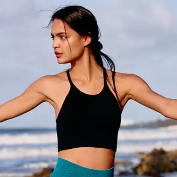 #1-Free People Happiness Runs Tank with Logo on back in Black NWOT - Picture 3 of 3